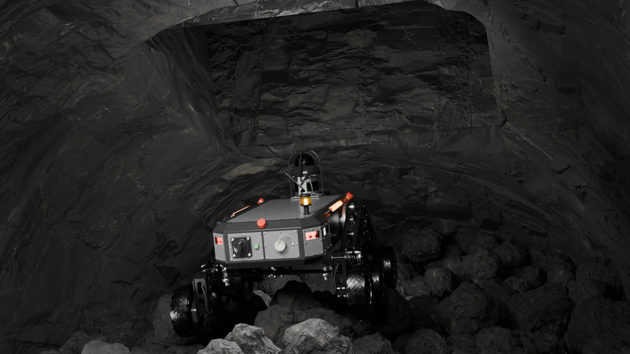 AutoJoe Robot Performing Block Cave Mining Inspection